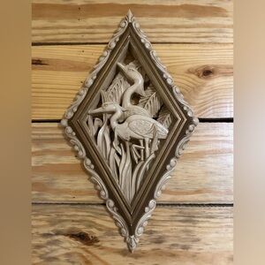 1973 Decorative Wall Plaque with Heron Design